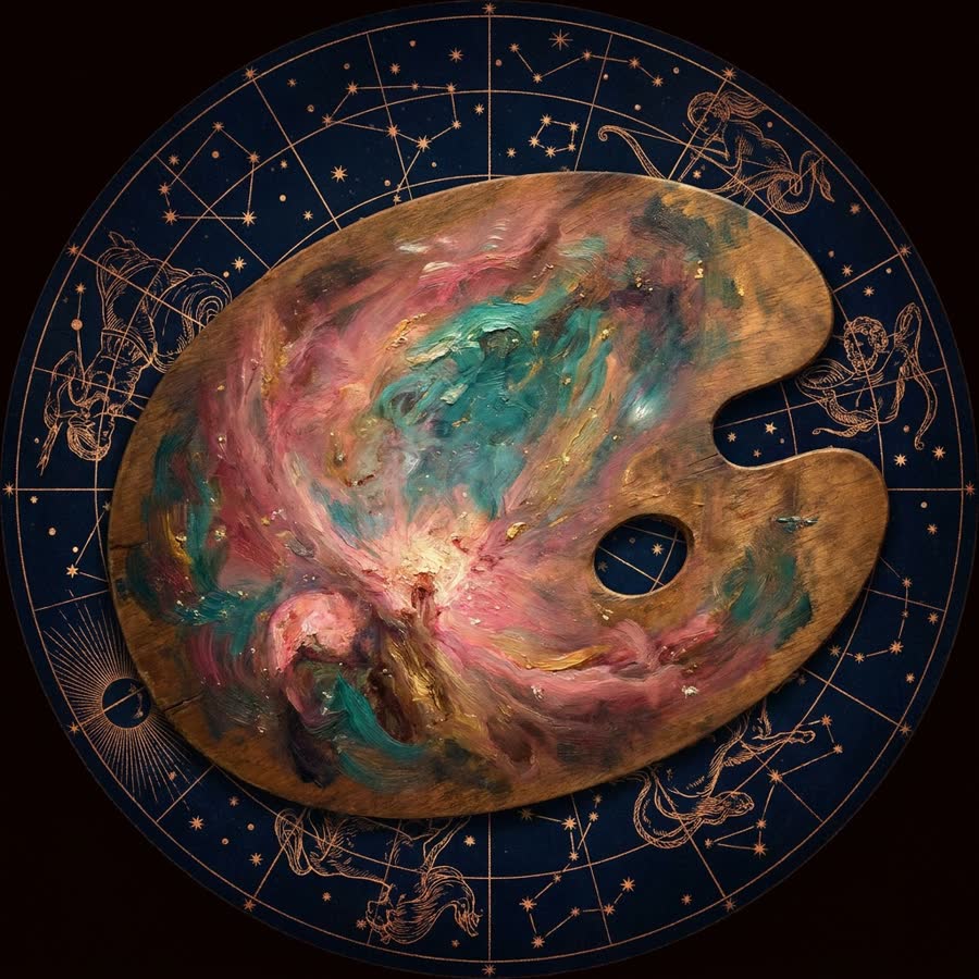Deep-sky rendering of the Pictor field, engraved in the observatory's star-atlas style