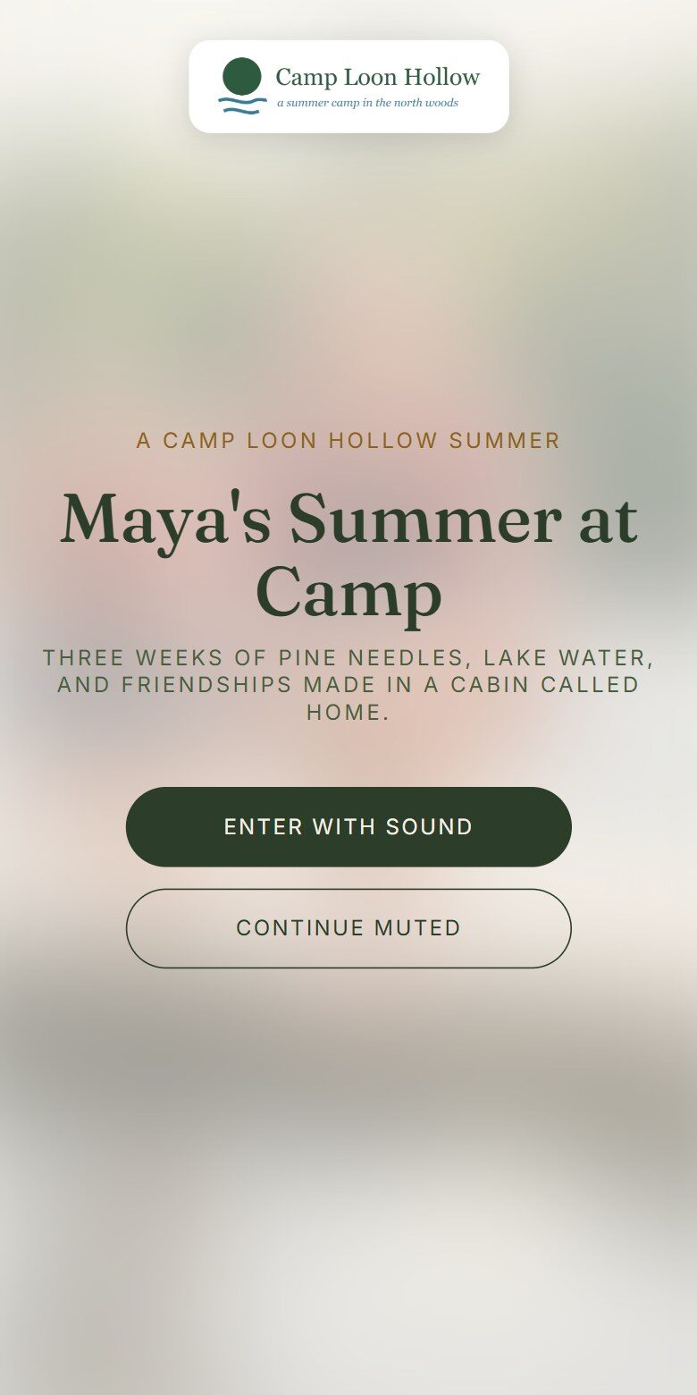 Trail cover with the camp's logo